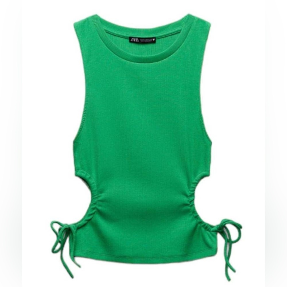 Zara green open sides tank women’s medium